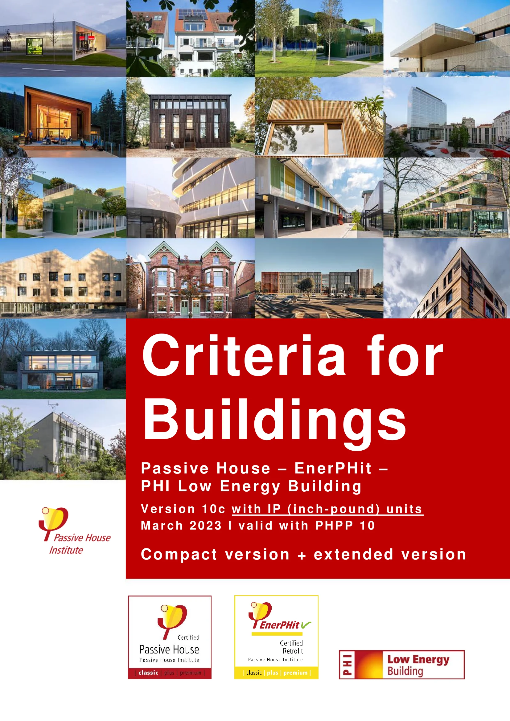 Cover of the Criteria for Buildings, version 10c (IP)