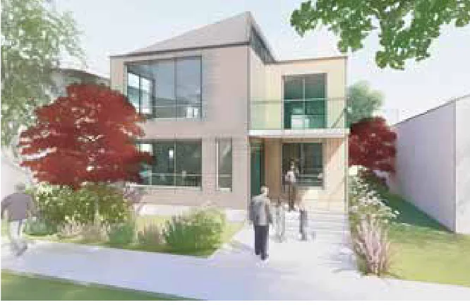 Rendering of a two-story stacked duplex in Seattle.